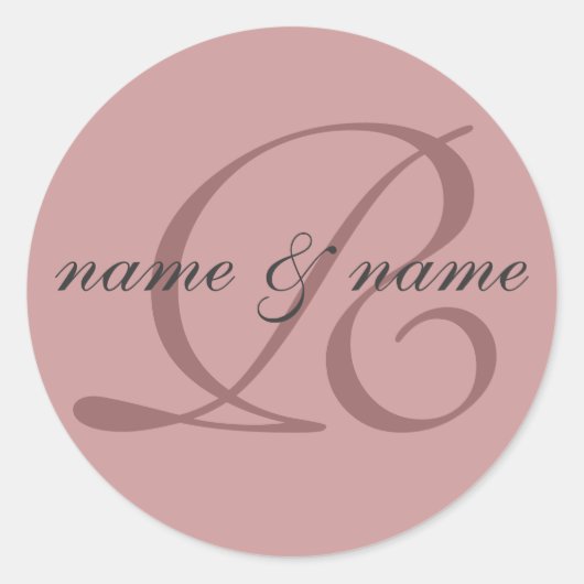 R monogram label - personaliseer voornamen (Voorkant)