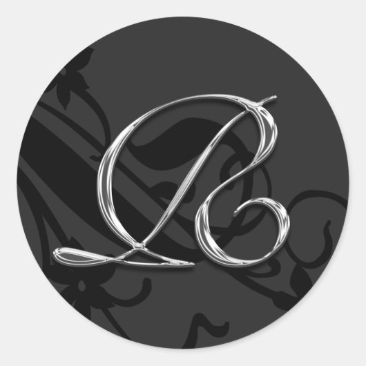 R Monogram Letter Wedding Envelope Seal Sticker (Voorkant)