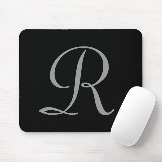 R : Monogram R Elegant Mousepad - letter Initiaal Muismat (Met muis)