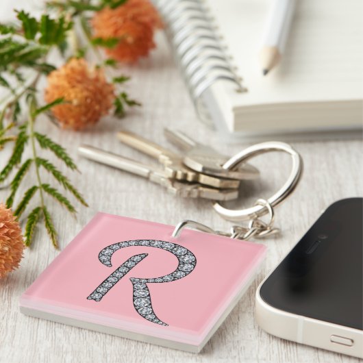 R monogram sleutelhanger (Voorkant Rechts)