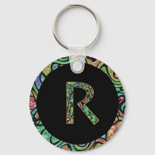 R Monogram Sleutelhanger (Voorkant)