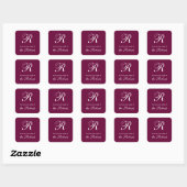 R Monogram Uit de Wijnkelder van Square Labels (Vel)