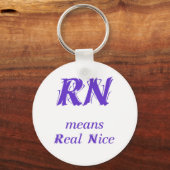 R.N. betekent echt leuk (paarse) Sleutelhanger (Voorkant)