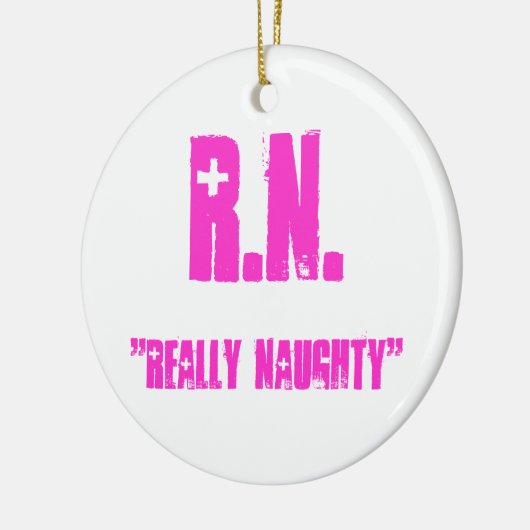 R.N., "ECHT NAUGHTY" KERAMISCH ORNAMENT (Links)
