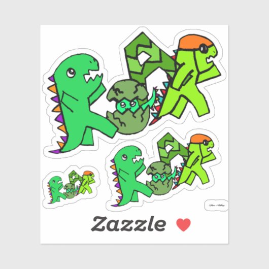 R-O-A-R Dinosaurus Woordkunst Sticker (Vel)