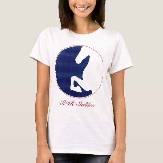 R & R Stables Logo op voor en achter T-shirt (Voorkant)