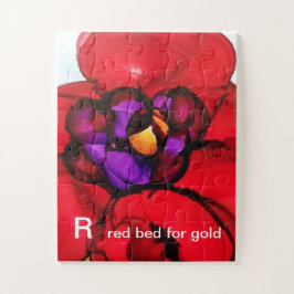 R - Red Bed for Gold Alphabet Art Puzzle Legpuzzel