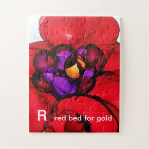 R - Red Bed for Gold Alphabet Art Puzzle Legpuzzel