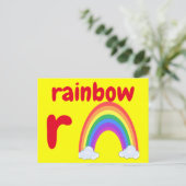 r - regenboogfleskaart briefkaart (Staand voorkant)