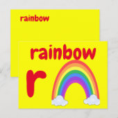r - regenboogfleskaart briefkaart (Voorkant / Achterkant)
