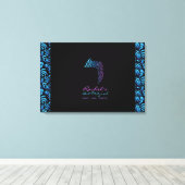 R Resh Hebreeuwse brief Bat Mitzvah Aanmeldbord Canvas Afdruk (Insitu (Houten vloer))