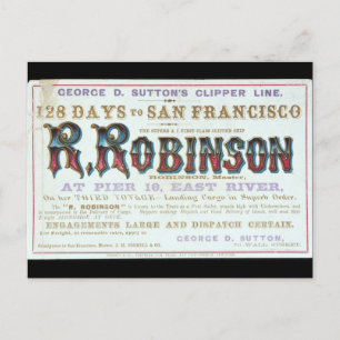 R Robinson Clipper zeilschip 1863 Briefkaart