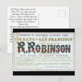 R Robinson Clipper zeilschip 1863 Briefkaart (Voorkant / Achterkant)