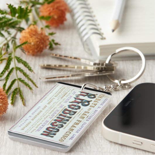 R Robinson Clipper zeilschip 1863 Sleutelhanger (Voorkant Rechts)