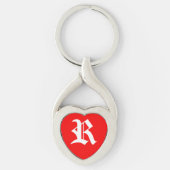 "R" Rode Hart Sleutelhanger (Voorkant)