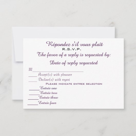 R.S.V.P. 3.5X5 PAPIERINVITATIE KAART (Voorkant)