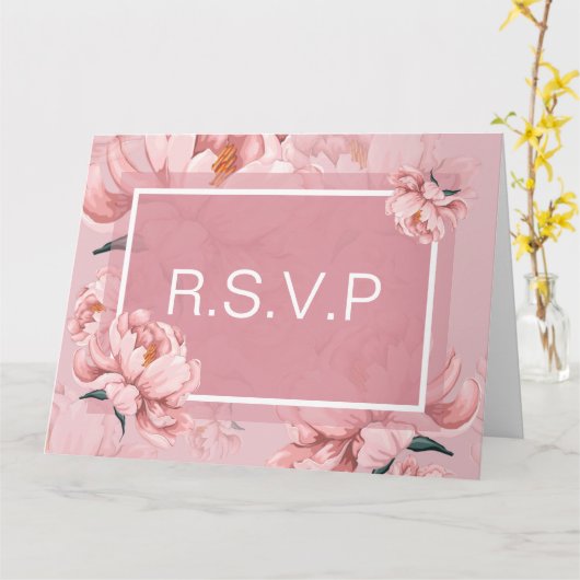 R.S.V.P Folded Wenskaart Kaart (Gele Bloem)