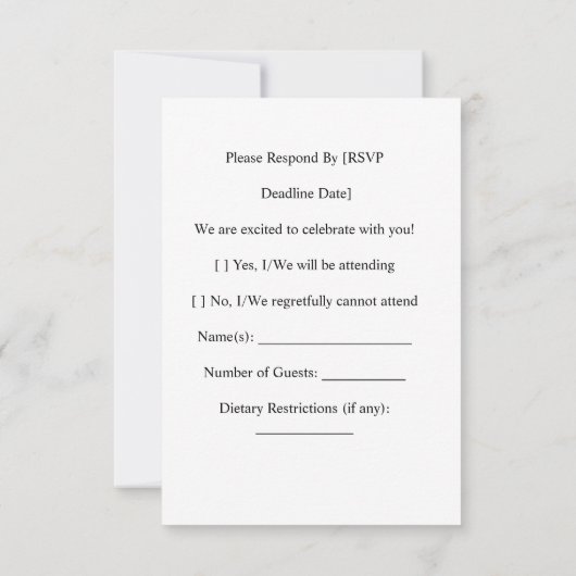 R.S.V.P. GOLF Bruiloft met golfbal op green RSVP Kaartje (Achterkant)