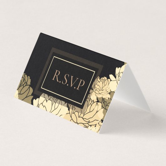 R.S.V.P goud, bruin, geel 50ste verjaardag Kaart (Voorkant)