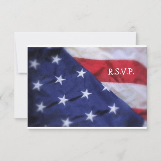 R.S.V.P. Kaart-Amerikaanse vlag RSVP Kaartje (Voorkant)