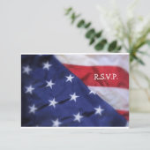 R.S.V.P. Kaart-Amerikaanse vlag RSVP Kaartje (Staand voorkant)