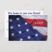 R.S.V.P. Kaart-Amerikaanse vlag RSVP Kaartje (Voorkant / Achterkant)