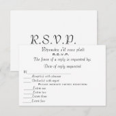 R.S.V.P. RSVP KAARTJE (Voorkant / Achterkant)