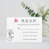 R.S.V.P. Trouw Uitnodiging Fiets en Hart (Staand voorkant)