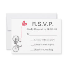 R.S.V.P. Wedding Invite Bike and Heart