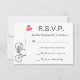 R.S.V.P. Wedding Invite Bike and Heart Kaart