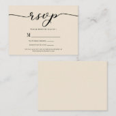 R.S.V.P. Wedding Reply Enclosure Cream & Zwart Informatiekaartje (Voorkant / Achterkant)