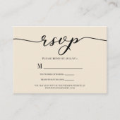 R.S.V.P. Wedding Reply Enclosure Cream & Zwart Informatiekaartje (Voorkant)