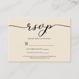 R.S.V.P. Wedding Reply Enclosure Cream & Zwart Informatiekaartje