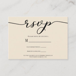 R.S.V.P. Wedding Reply Enclosure Cream & Zwart Visitekaartje
