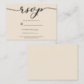 R.S.V.P. Wedding Reply Enclosure Cream & Zwart Visitekaartje (Voorkant / Achterkant)