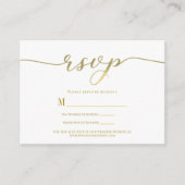 R.S.V.P. Wedding Reply Enclosure Kaart Gold Script (Voorkant)