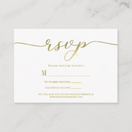 R.S.V.P. Wedding Reply Enclosure Kaart Gold Script