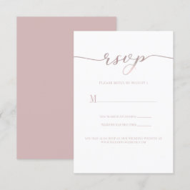 R.S.V.P. Wedding Reply Enclosure Kaart Roze Script