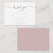 R.S.V.P. Wedding Reply Enclosure Kaart Roze Script (Voorkant / Achterkant)