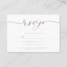 R.S.V.P. Wedding Reply Enclosure Kaart Roze Script
