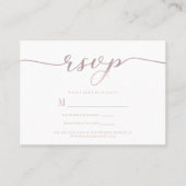 R.S.V.P. Wedding Reply Enclosure Kaart Roze Script Visitekaartje (Voorkant)