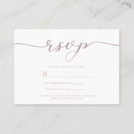 R.S.V.P. Wedding Reply Enclosure Kaart Roze Script Visitekaartje