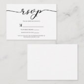 R.S.V.P. Wedding Reply Enclosure Kaart Zwart Scrip (Voorkant / Achterkant)