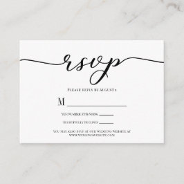 R.S.V.P. Wedding Reply Enclosure Kaart Zwart Scrip