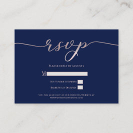 R.S.V.P. Wedding Reply Enclosure Marine Roze Scrip Informatiekaartje