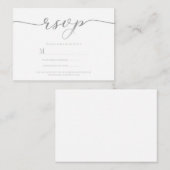 R.S.V.P. Wedding Reply Enclosure Zilver Script Informatiekaartje (Voorkant / Achterkant)