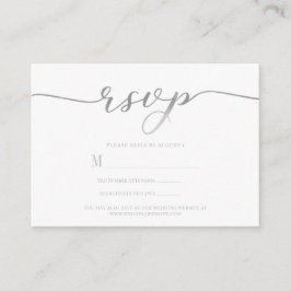 R.S.V.P. Wedding Reply Enclosure Zilver Script Informatiekaartje