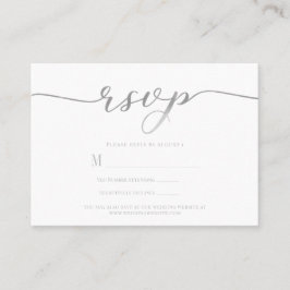 R.S.V.P. Wedding Reply Enclosure Zilver Script Visitekaartje
