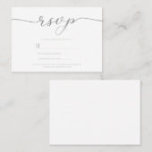 R.S.V.P. Wedding Reply Enclosure Zilver Script Visitekaartje (Voorkant / Achterkant)