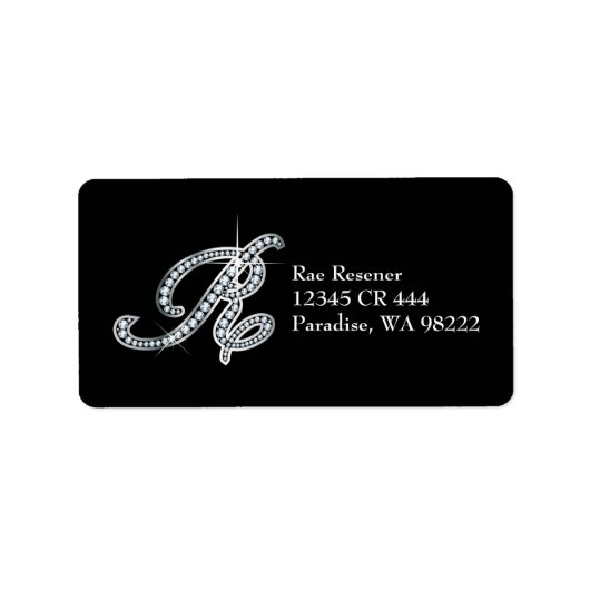 R Script "Diamond Bling"-label Etiket (Voorkant)